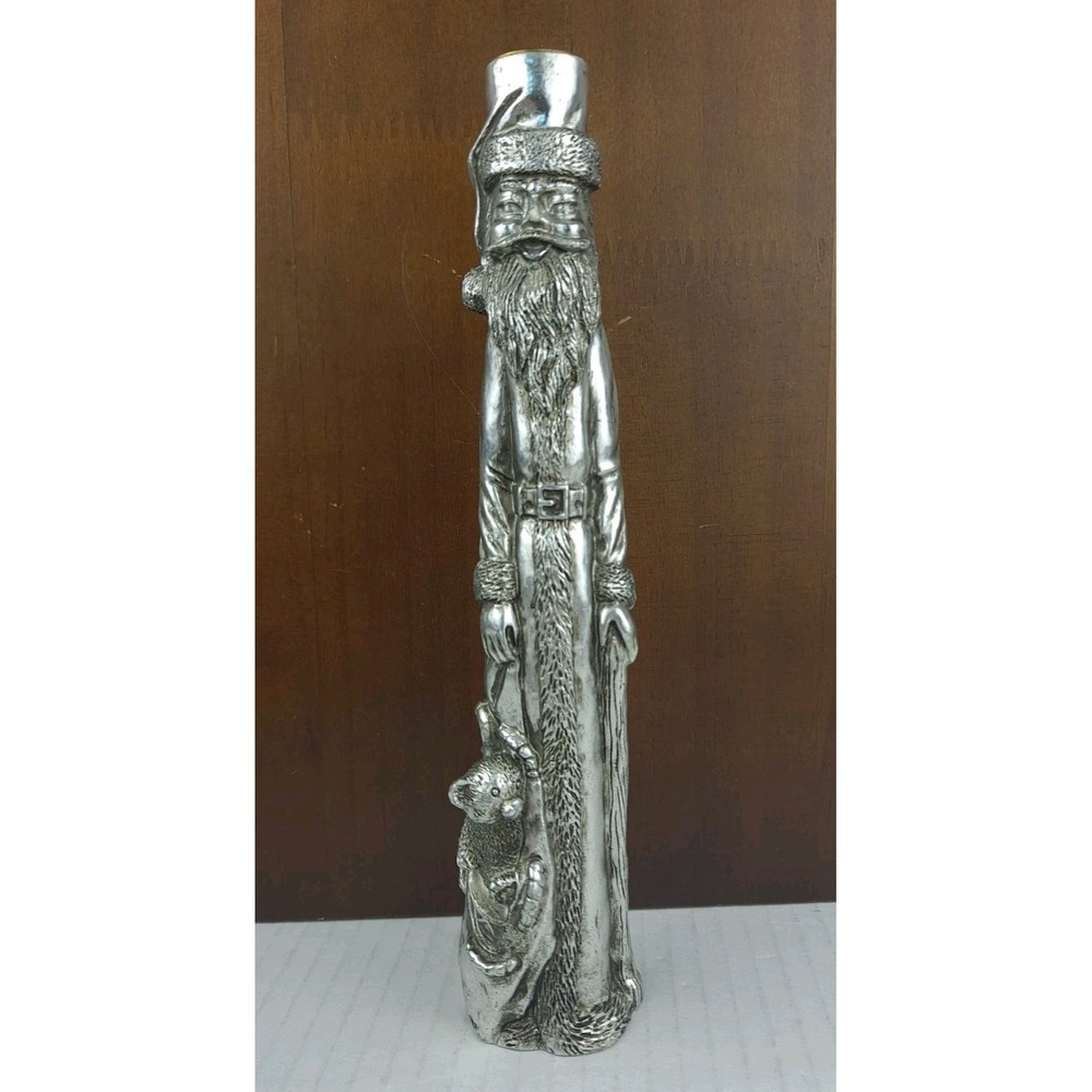 Vintage Old World Santa‎ Christmas Candle Holder 7.5" Tall Father Time